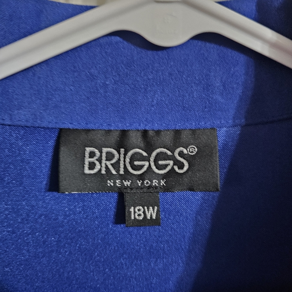 Briggs New York Womens Royal Blue Suede Look Zip Jacket 18W Vintage 90s Blazer - Picture 4 of 7
